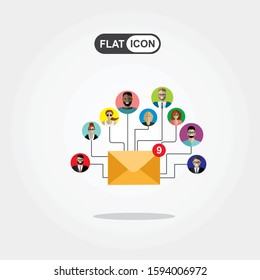 Email marketing concept design. Vector illustration, flat style.