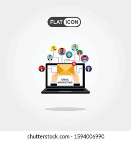 Email marketing concept design. Vector illustration, flat style.