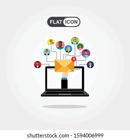 Email marketing concept design. Vector illustration, flat style.