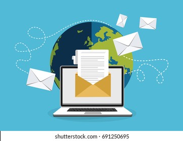 Email marketing concept design. Vector illustration, flat style.