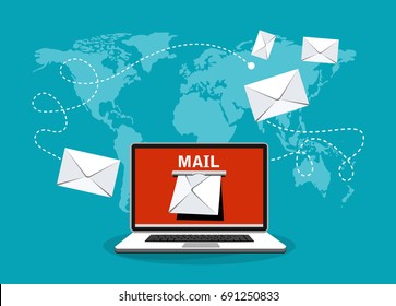 Email marketing concept design. Vector illustration, flat style.