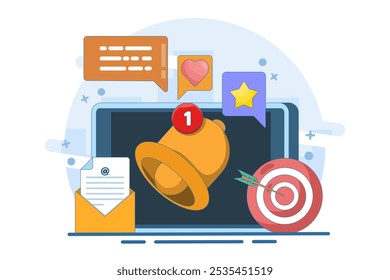 Email marketing concept. Digital marketing, e-commerce, social media marketing, business letter, subscription. Vector illustration concept for website and mobile development.