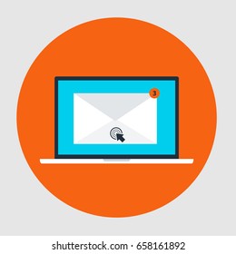 Email Marketing concept flat style icon. Vector illustration