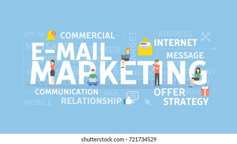 E-mail marketing concept illustration. Idea of communication, business and internet.