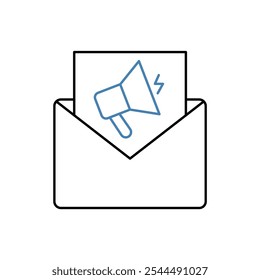 email marketing concept line icon. Simple element illustration. email marketing concept outline symbol design.