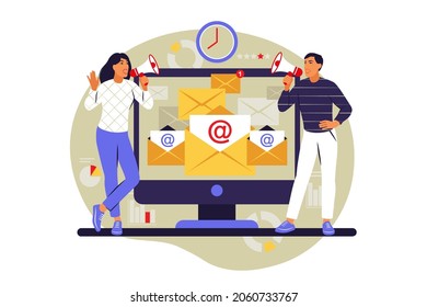 Email marketing concept. Subscription. Vector illustration. Flat.