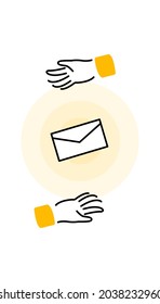 E-Mail Marketing Konzept mit winzigen Charakter. Menschen öffnen und lesen Werbe-E-Mails auf Bildschirm flach Vektorgrafik. Kommunikation, Informationsverbreitung, Nachrichtenübermittlung