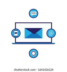 Email marketing concept vector illustration, flat style
