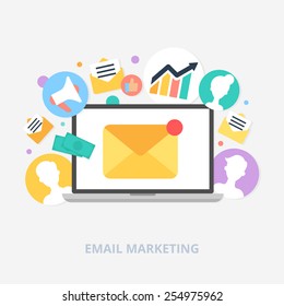 Email marketing concept vector illustration, flat style