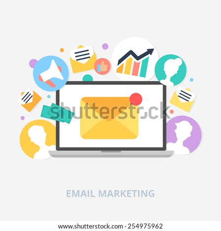 Email marketing concept vector illustration, flat style