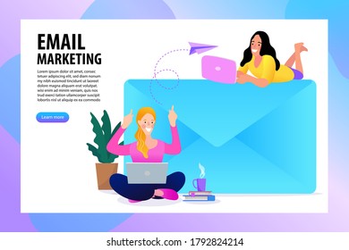 E-mail marketing concepts. Newsletter. mail notification. Social network. Businessman vector illustration.