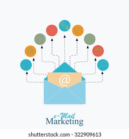Email marketing conceptual, Vector illustration.