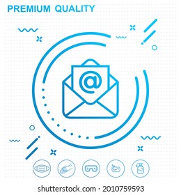 Email, marketing, contact us, envelope icon illustration - modern design