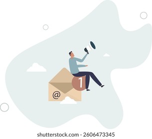 Email marketing, CRM, subscription on web and sending email newsletter for discount or promotion information concept.flat character life .