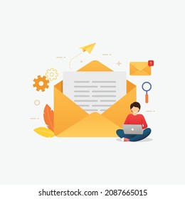 Email marketing design concept vector illustration