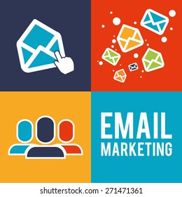 Email marketing  design over colorful background, vector illustration.