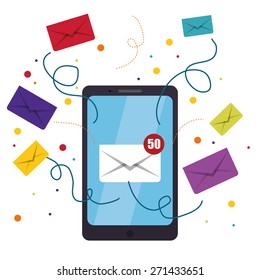 Email marketing  design over white background, vector illustration.