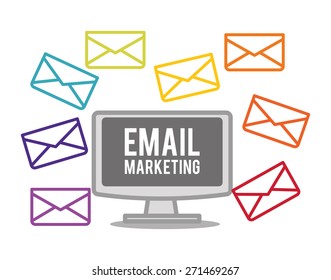 Email marketing  design over white background, vector illustration.