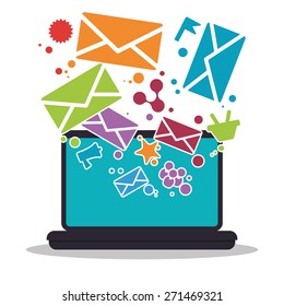 Email marketing  design over white background, vector illustration.
