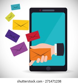 Email marketing  design over white background, vector illustration.