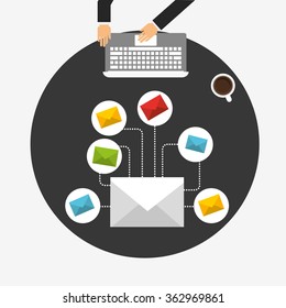 e-mail marketing design, vector illustration 