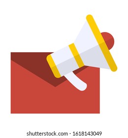 Email marketing flat color vector icon