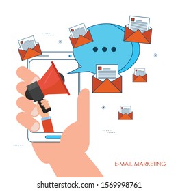 Email marketing flat design concept