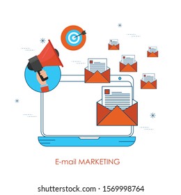 Email marketing flat design concept