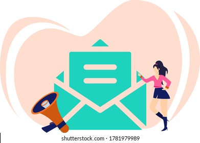 E-Mail-Marketing-Flachkonzept