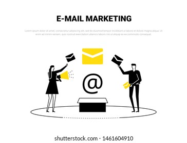 Email marketing - flat design style web banner