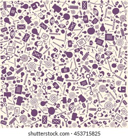 E-mail marketing, flat design, vector illustration, glyph icons background