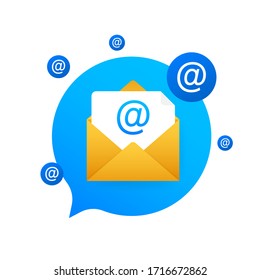 E-mail Marketing flat style, colorful, vector icon for info graphics, websites, mobile and print media. Vector stock illustration.