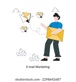 E-mail Marketing flat style design vector illustration. stock illustration