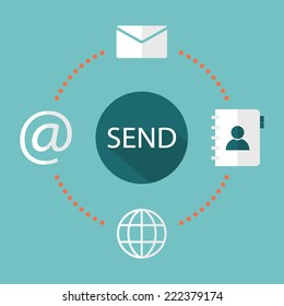 Email marketing. Flat style vector illustration