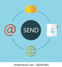 Email marketing. Flat style vector illustration
