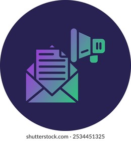 Email Marketing Glyph Circle Gradient Icon