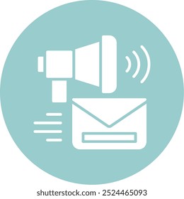 Email Marketing Glyph Circle Vector Icon Design