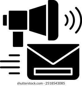 Email Marketing Glyph Vector Icon Design