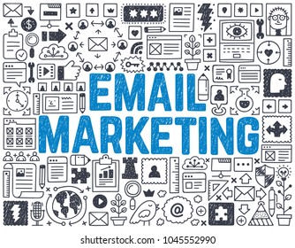 Email Marketing - Hand drawn vector illustration