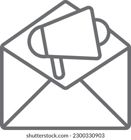 Email Marketing icon with black outline style. web, message, mail, address, internet, envelope, letter. Vector illustration
