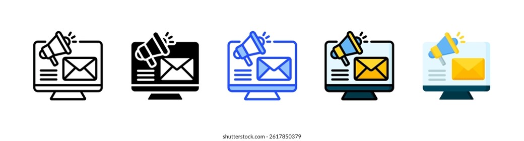 Email Marketing Icon Collection With Multiple Styles
