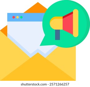 Email Marketing Icon Flat Vector Illustration