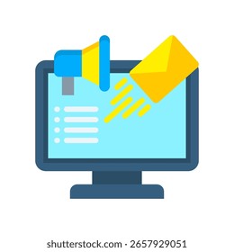 E-Mail-Marketingsymbol - flache Vektorgrafik