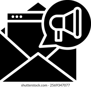 Email Marketing Icon Glyph Vector Illustration