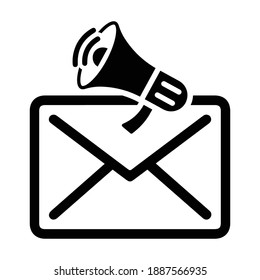 Email marketing icon. Gray version vector