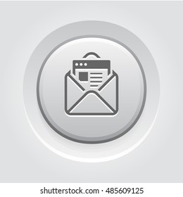 Email Marketing Icon. Grey Button Design.