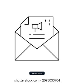 email marketing icon. Marketing Icons. Business and marketing,  data management, internet connection, technology, social network, computing, information icons. eps10