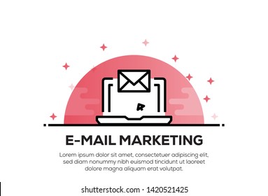 E-MAIL MARKETING ICON AND ILLUSTRATION CONCEPT