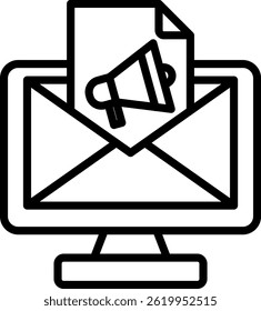 Email Marketing Icon Line Vector Illustration