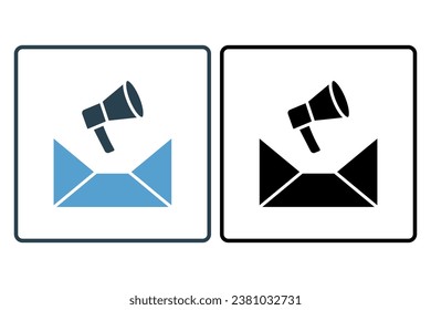 Icono de email marketing. icono relacionado con el marketing. Estilo de icono sólido. Diseño de vector simple editable